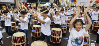 71주년 광복절…모듬북 공연