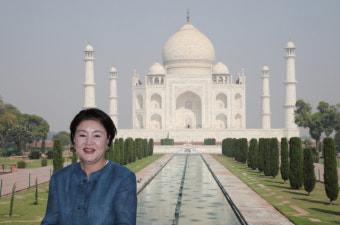 [현장사진] 김정숙 여사, 인도 타지마할 방문 