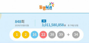 로또 848회 1등 당첨자 배출점 대전 동구 천동 천동마트 등 7곳