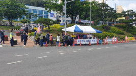 “주민 생명 죽이는 돼지 재입식 반대” 영주 백1리 주민 집회