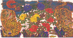 [이인숙의 옛 그림 예찬]박생광(1904-1985), ‘범과 모란’