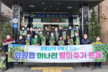 달성 화원읍사무소 미나리 팔아주기운동 펼쳐