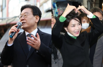 [화보] '어디 더 많이 모였나' 김건희 대구 서문시장 간 날, 이재명도 인천 모래내시장 방문