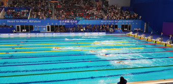 [아시안게임] 김우민, 자유형 400m서 또 금…한국 수영 사상 AG 3번째 3관왕