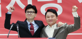 [화보] 한동훈·원희룡 출마 선언 직후 어깨동무 '5개월 전 인천 떠오르네'