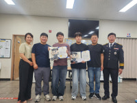 도원동 월광수변공원서 물에 빠진 생명 구한 학생들에 경찰서장 표창