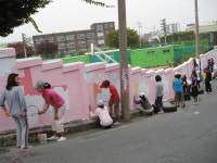 천안 일봉동 주민자치위 학교담장등 벽화 그리기