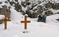 ALBANIA COLD WEATHER BLOCKED ROADS