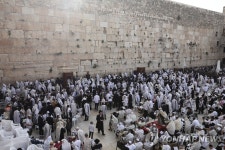 통곡의 벽에서 축복문 암송하는 유대인