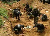 한국전 참전 학도병 유해 57년만의 발굴