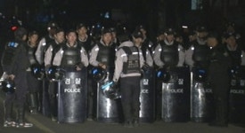 유성 파업현장에 공권력 투입…노조원 해산 진행