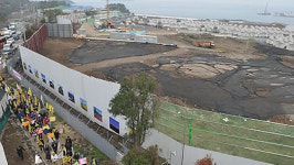 해군측 구럼비 발파 재개…다시 긴장속으로