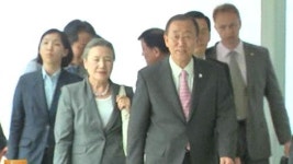 반기문 총장, 서울평화상 수상 위해 입국