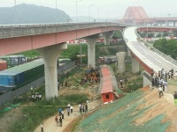 [핫포토] 방화대교 남단 연결도로 상판 붕괴 현장