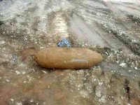 [핫포토] 대구 금호강 주변 공사현장서 대형 포탄 발견