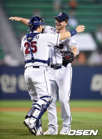 양의지, KBO 역대 세 번째 노히터 2회 포수 등극
