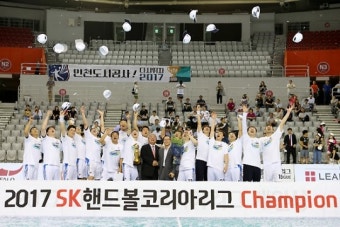 두산 핸드볼팀, SK 핸드볼 코리아리그 3년 연속 우승
