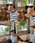 최우식, 뽀삐와 뽀뽀..보고 싶어