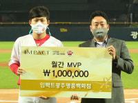 KIA 최원준-김민식, 9월 월간 구단 MVP 선정