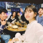 수지, 삼산텍 회식 인증샷..서대표가 쏜다[스타IN★]