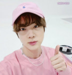 아:주 많이 사랑해 미:래에도 사랑해 방탄소년단 진, 잠시 남신 벗고 핑크 왕귀염둥이 변신 분홍석지니♥