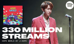 방탄소년단 제이홉 Hope World 스포티파이 3억 3000만 스트리밍 달성