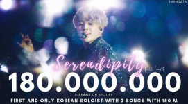 방탄소년단 지민 세렌디피티 풀렝스 스포티파이 1억 8000만 돌파