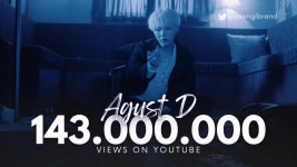 방탄소년단 슈가 어거스트디 Agust D MV 1억 4300만뷰..인기질주