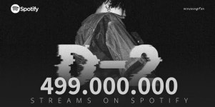 5억까지 딱 1M..방탄소년단 슈가 어거스트디 D-2 스포티파이 4억 9900만