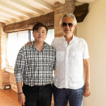 '이탈리아行' 김호중, 안드레아 보첼리와 특급 만남..'흐뭇한 미소'[스타IN]