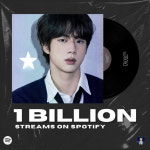 방탄소년단 진, 스포티파이 10억 스트리밍 돌파