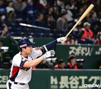 '득점권 3삼진' 김도영 마침내 적시타 터졌다! 한국 대회 첫 4득점 빅이닝... 대만에 5-1 리드 [APBC 현장]