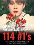 방탄소년단 지민 선공개곡 아이튠즈 톱 송 2024년 최다 114개국 1위 등극