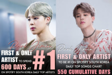 600번째 정상 방탄소년단 지민, 스포티파이 한국 데일리 톱 아티스트 1위