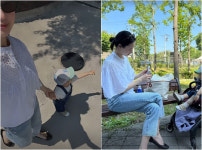 금융맨♥ 손연재, 72억 집 근처 가족 나들이..귀여운 아들