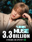 방탄소년단 지민 또 大기록! MUSE, 한국어 앨범 최단 스포티파이 33억 스트리밍 달성