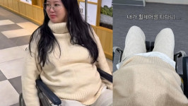 '쌍둥이 임신' 오초희, 휠체어 투혼까지 
