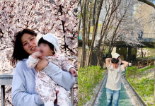 곽정욱박세영, 딸과 함께 첫 벚꽃 나들이..