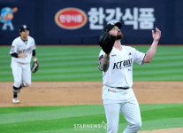 [한번에쓱] 신이시여 '왜 저에게 1회부터 만루위기를' KT 선발투수 로건
