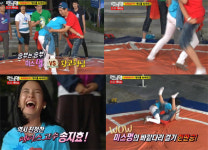 런닝맨 송지효, 지석진에 씨름 압승