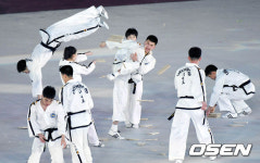 [사진]북한 태권도 시범단,격파!