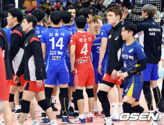 [사진]대한항공,'한국전력 상대 3:1 승리'