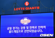 [사진20일 롯데-KIA 강풍 및 한파로 노게임