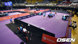 [사진]탁구 월드투어 코리아오픈 진행 중인 충무체육관