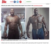 146kg→선명한 복근 NBA 레전드 샤킬 오닐, 당당한 상의 탈의