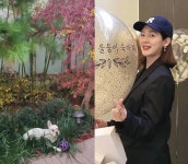 ‘쌍둥이 임신’ 성유리, 공원 같은 마당서 산책 태교.. 외출할 필요가 없네