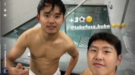 이강인-구보, 대역전승 이끈 한일 축구 미래들의 우정...셀카 같이 찍는 사이