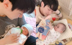 율희♥ 최민환, 갓난아기 품에 안고..아빠 6일차의 여유