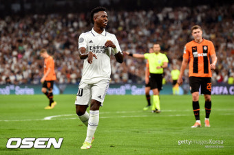 '비니시우스 결승골' 레알, 샤흐타르 2-1 제압...시즌 10G 무패