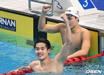 [사진]황선우-이호준,'솟아오르는 금빛 에너지'